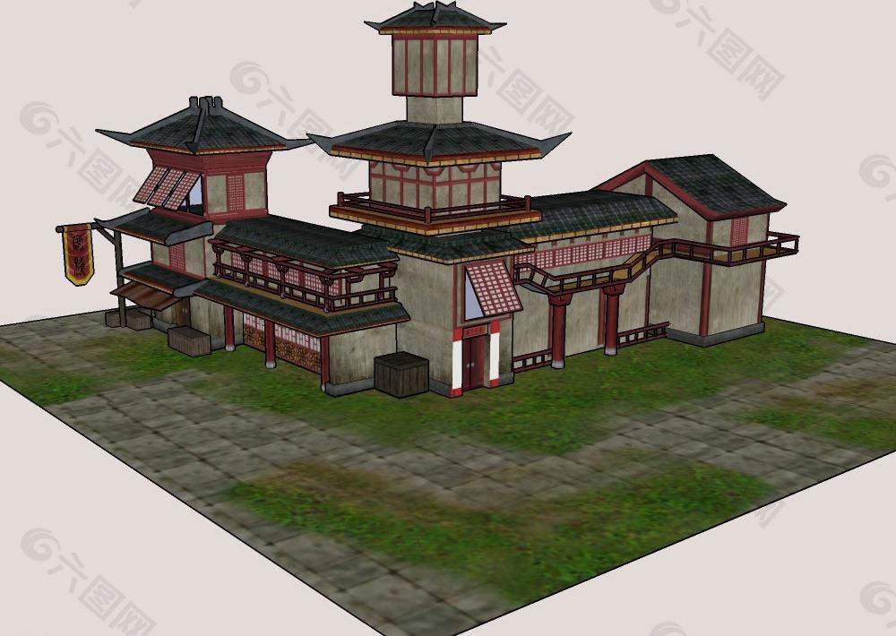 古代庭院3D模型