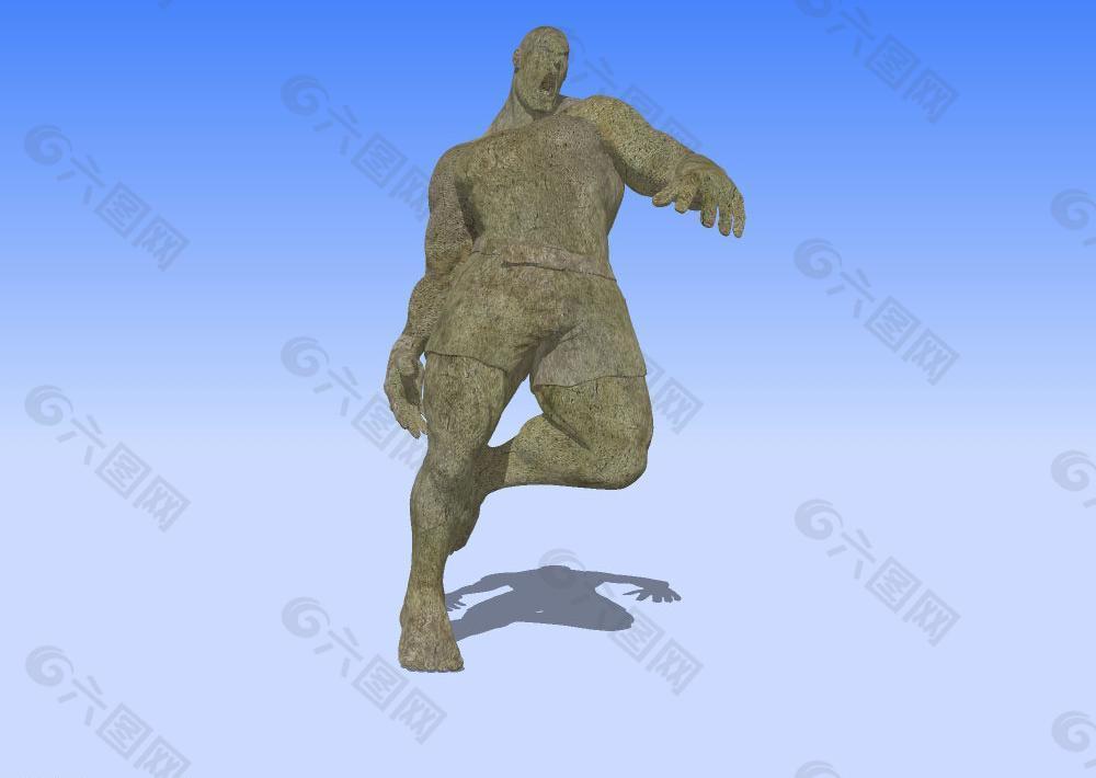 石雕猛男3D裸模