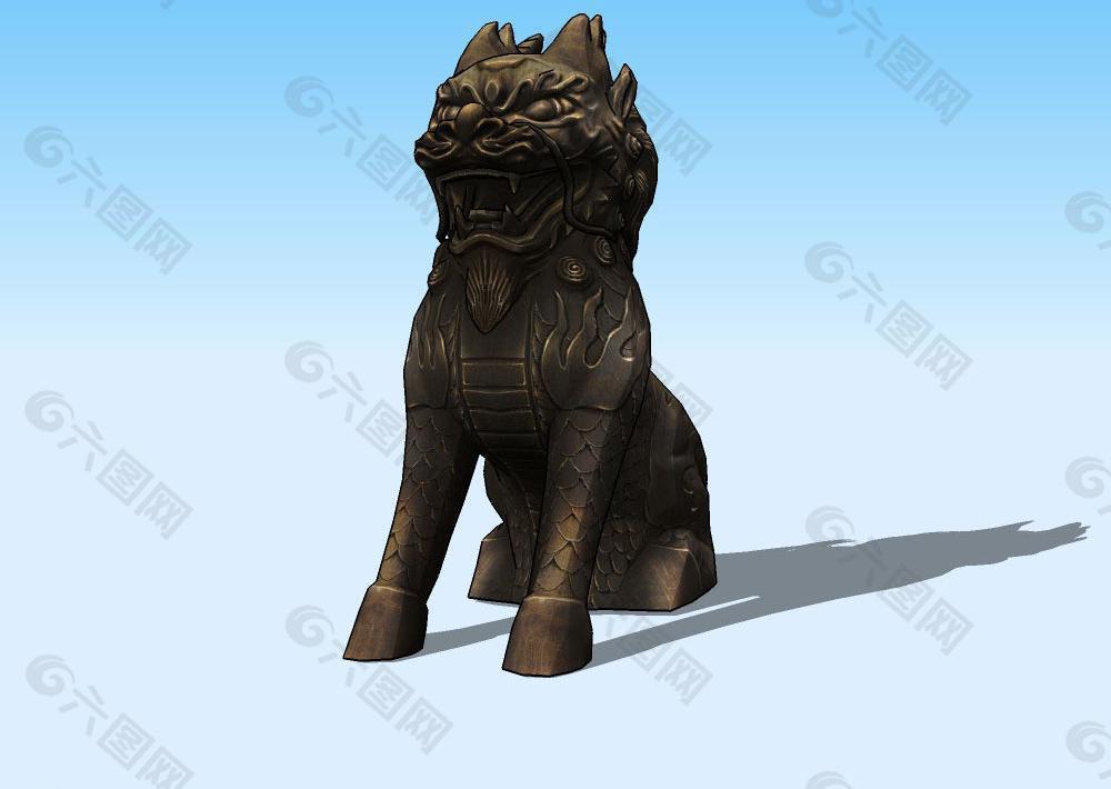 铜狮3D模型