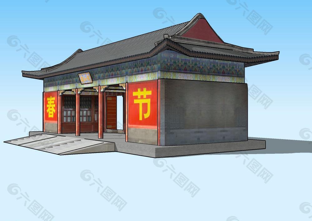 颐和园大门3D模型