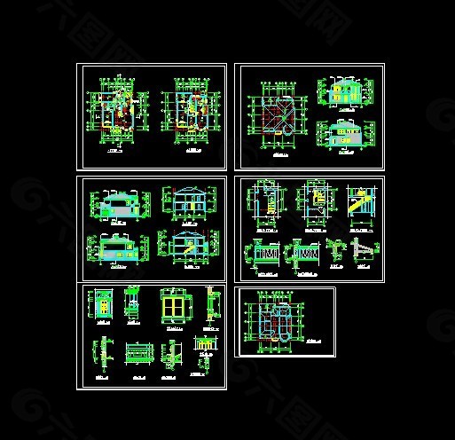 南方建筑别墅设计cad施工图