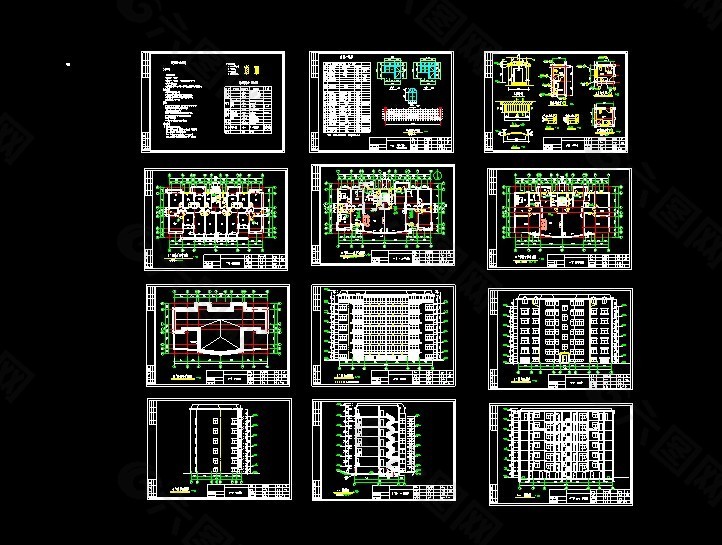 某高档小区6#住宅楼一整套cad设计图