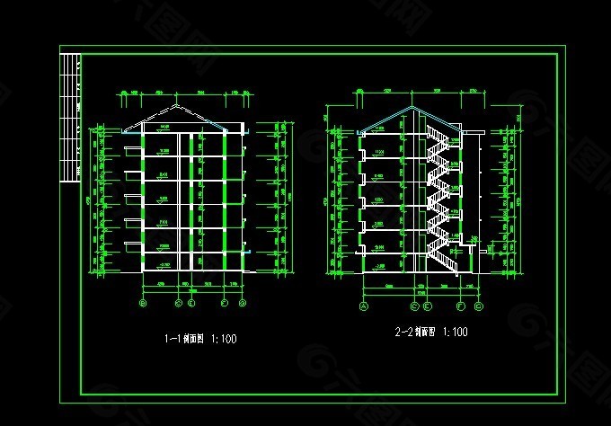 银麦花园宅建筑CAD施工图纸