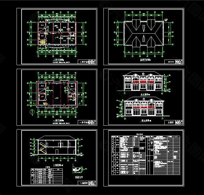 高档农村住宅楼CAD整套规划设计图