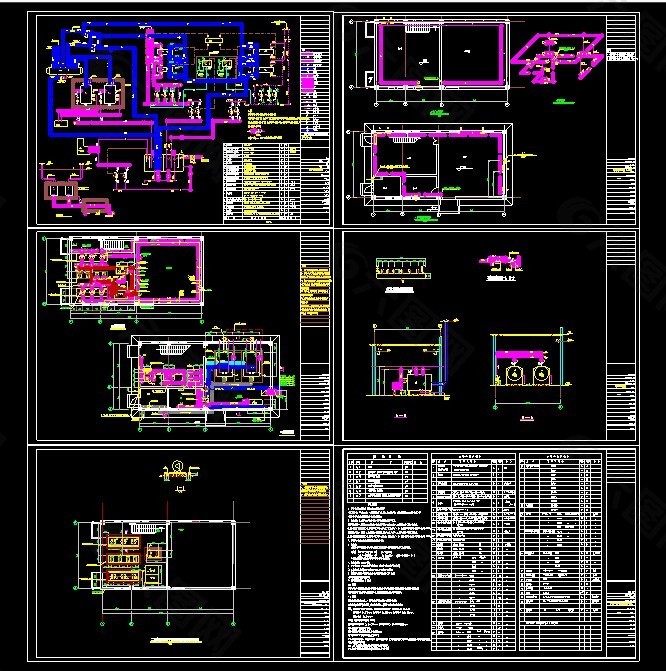 小区供热锅炉房cad设计图纸