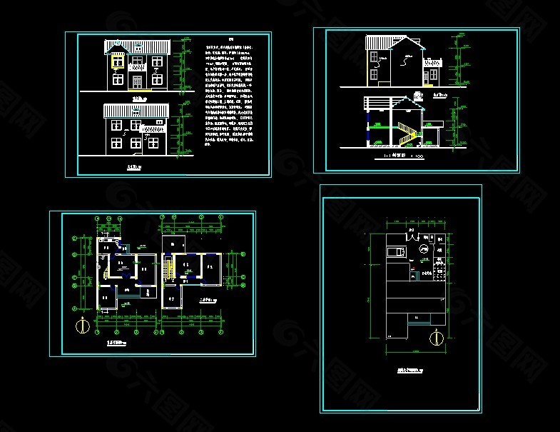 一套简单实用独栋新农村住宅小楼cad