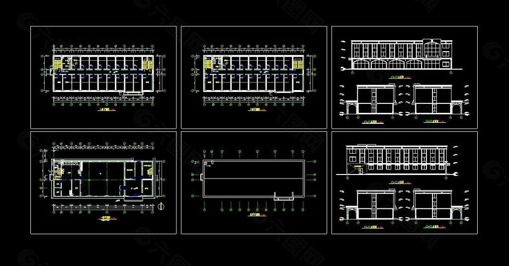 xx学生宿舍楼建筑图整套cad设计图