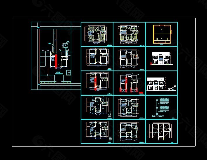 一套自建农村别墅cad设计施工图纸