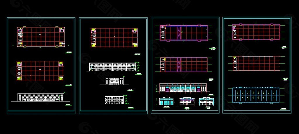 一套工厂内厂房建筑设计cad图