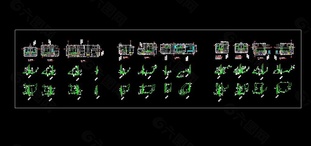 星级酒店客房及卫生间建筑设计cad