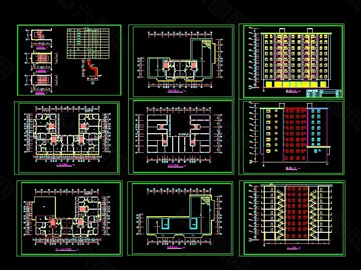 市政安置楼建筑设计cad施工图