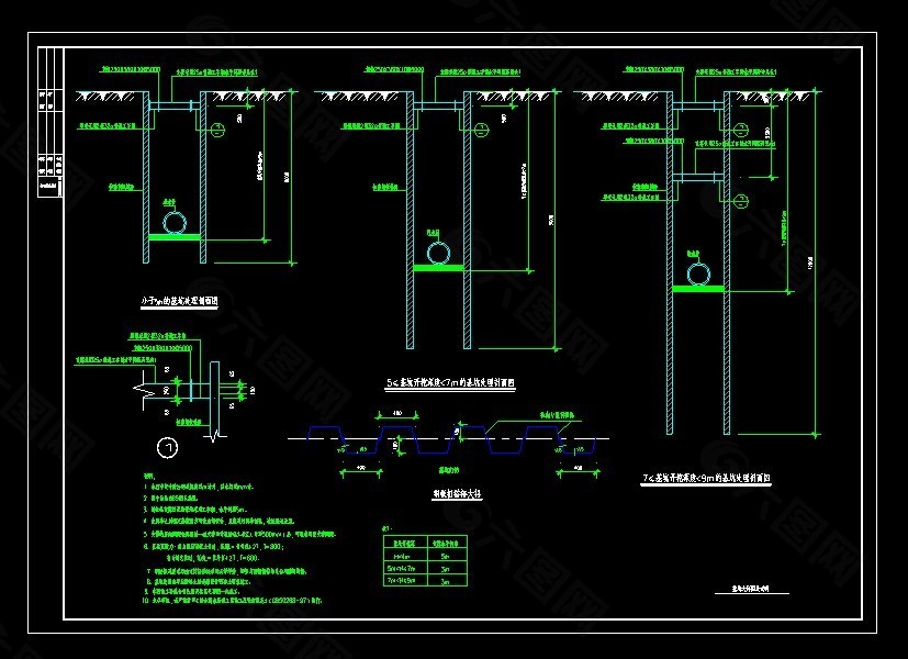 管道基坑支护cad设计图