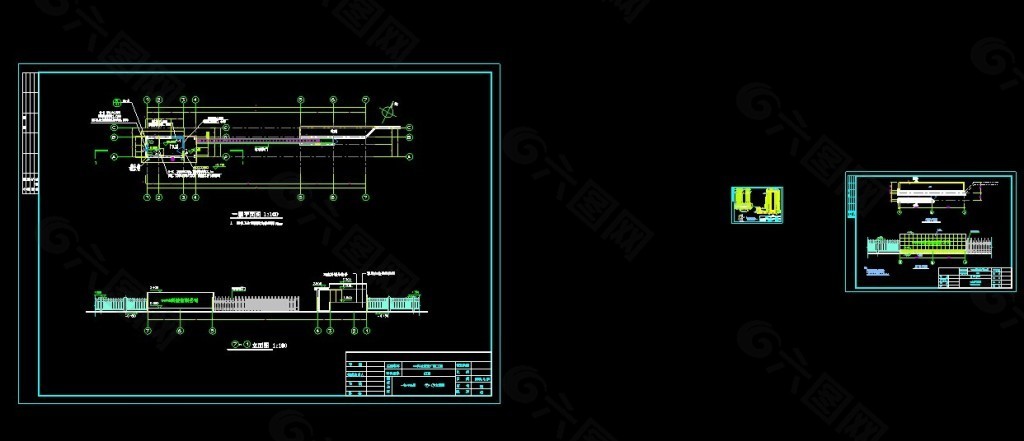某公司厂区大门cad详图.
