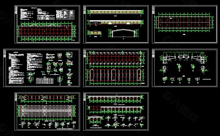 单层钢结构厂房建筑结构全套图纸
