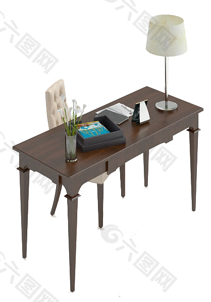 书桌椅组合 3d模型