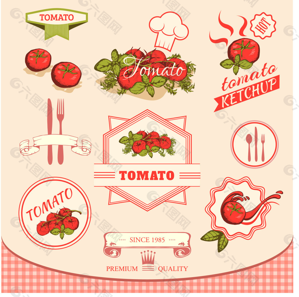 番茄标签矢量