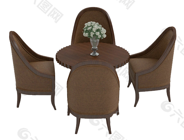 桌椅组合 3d模型