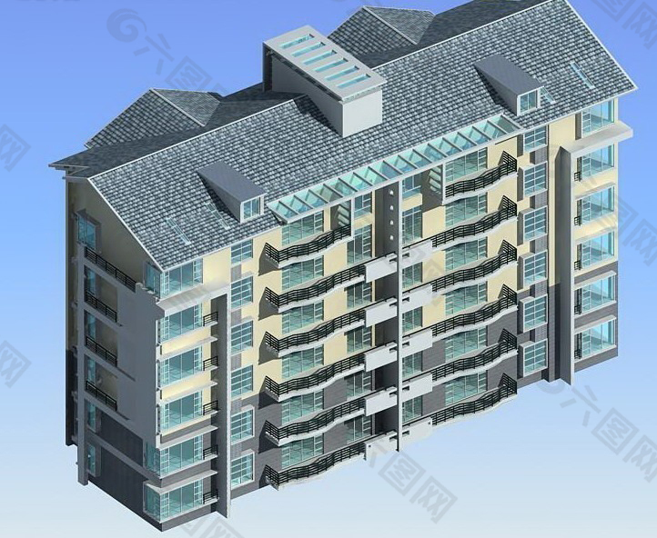 多层住宅小区房屋3d模型