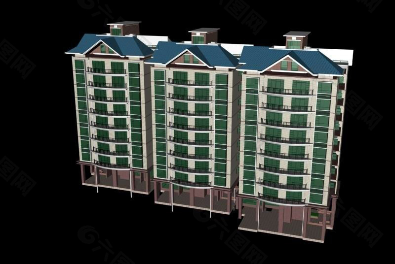多层小区建筑3d模型