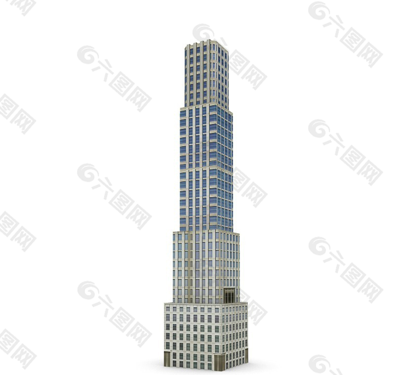 阶梯式摩天大楼建筑物3d模型