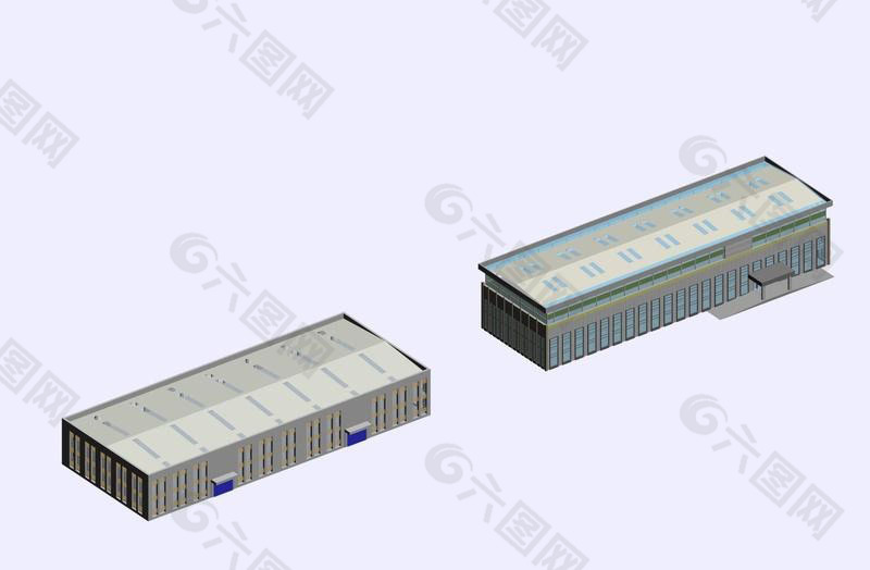 现代建筑厂房3d模型