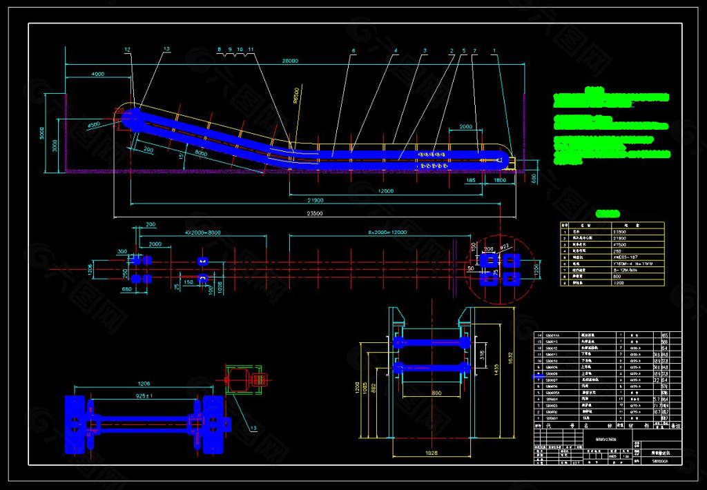 B800X23500链式输送机全套图