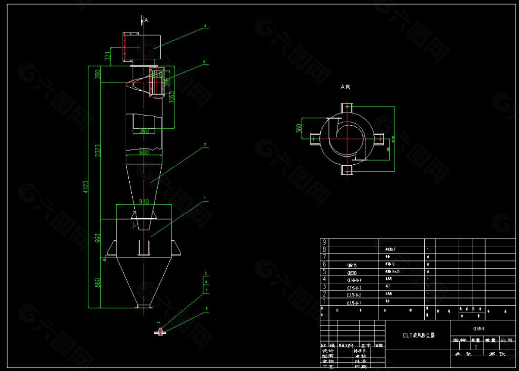 单筒旋风除尘器全套制作图