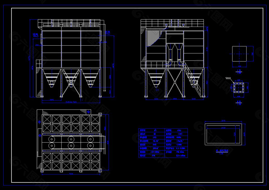 多室布袋除尘器设计图