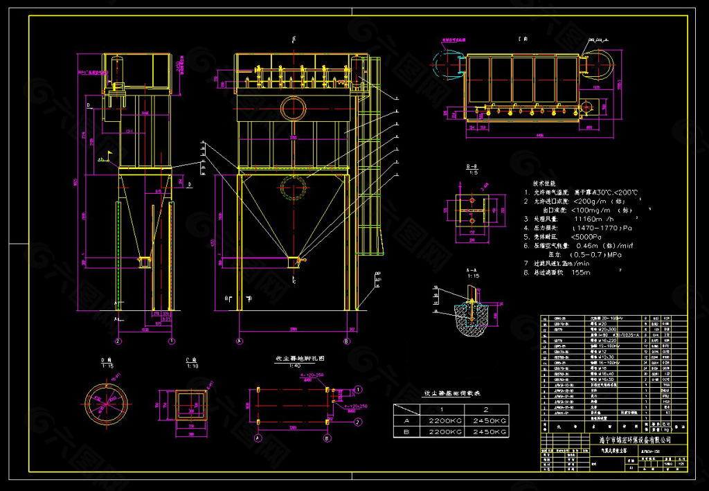 jlpm5a-150布袋除尘器详图