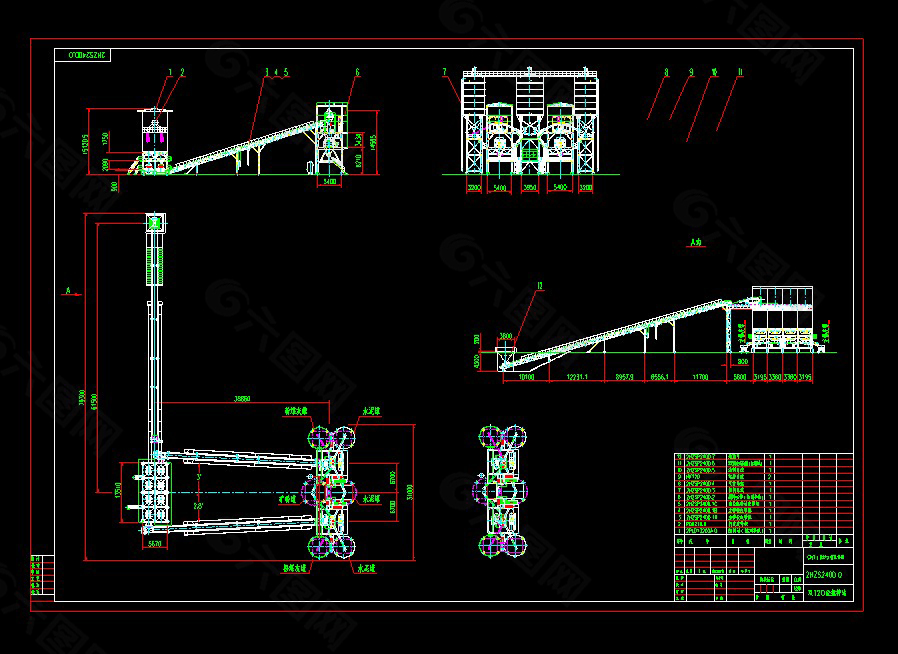 2HZS240双120砼搅拌站的图纸