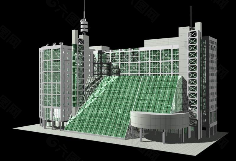 多层大型建筑3d模型