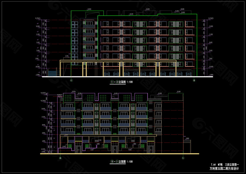 多层楼房立面图