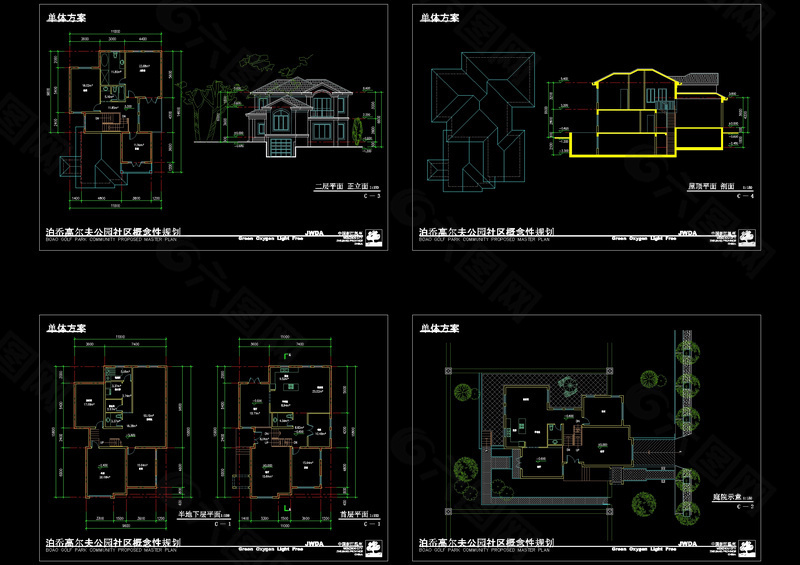 别墅设计cad图稿
