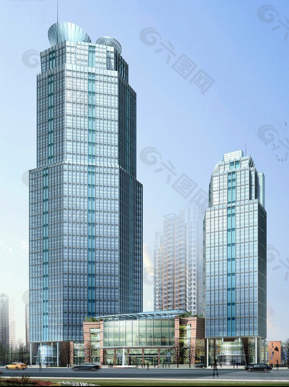 现代豪华商业大厦高层建筑
