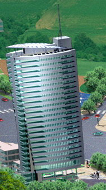 长柱形高层公建建筑3D模型