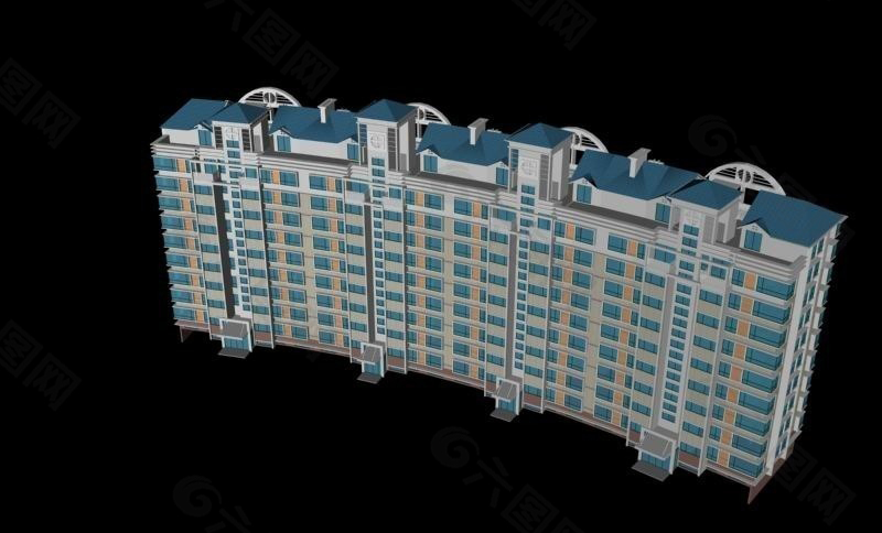 住宅建筑俯视图3D模型