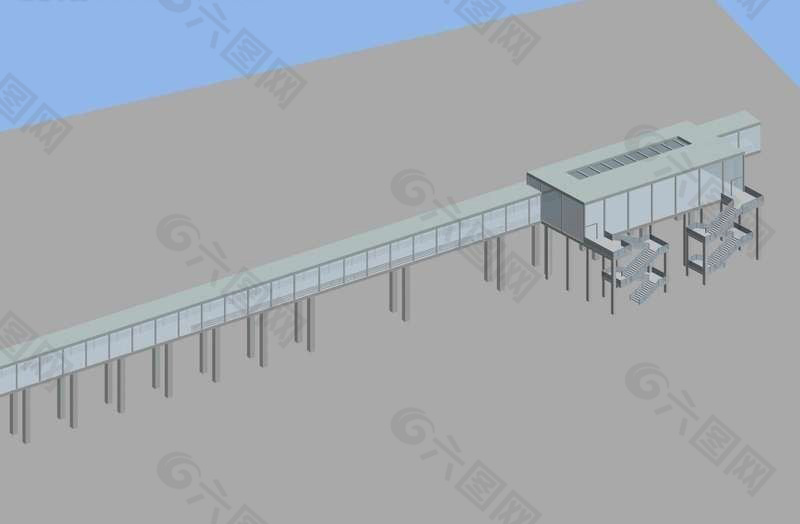 城市景观桥梁和天桥3D模型设计