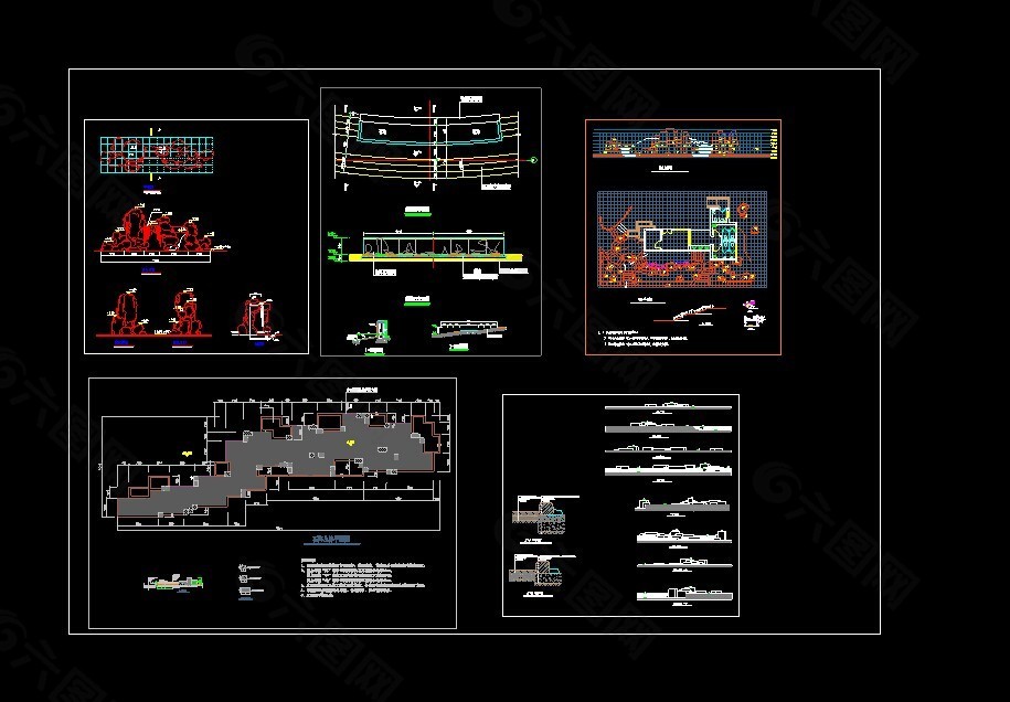 假山CAD图块合集（CAD图纸）