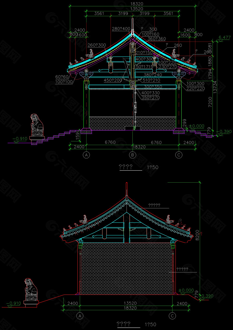 古建筑房檐模块