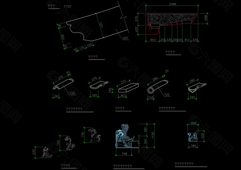 各种建筑零件cad图块