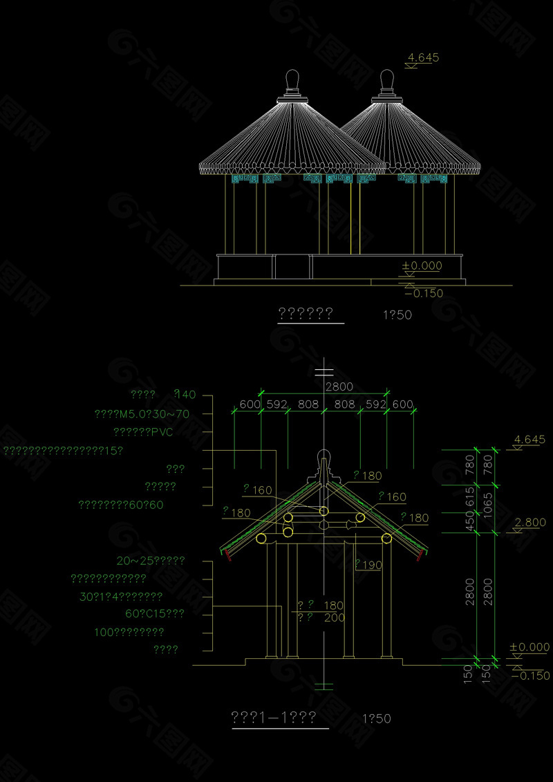 套亭整体结构cad图纸