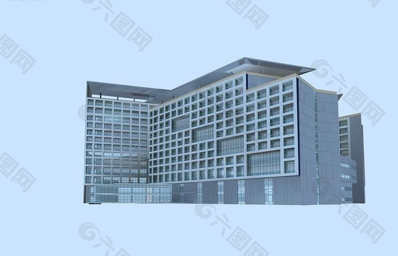 现代化商业大厦建筑群3D模板