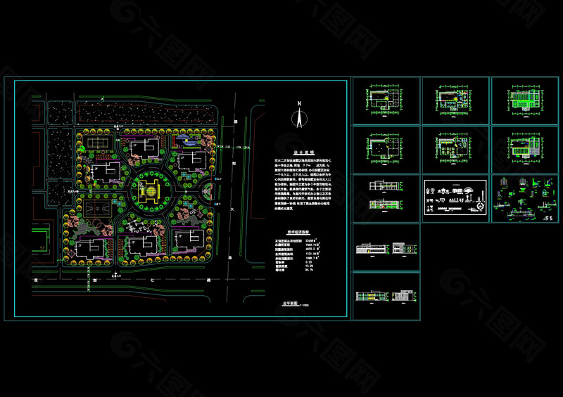 办公别墅建施cad源文件图