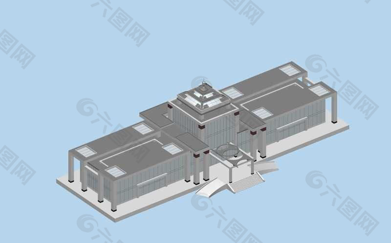 塔式多层公建建筑3D模型