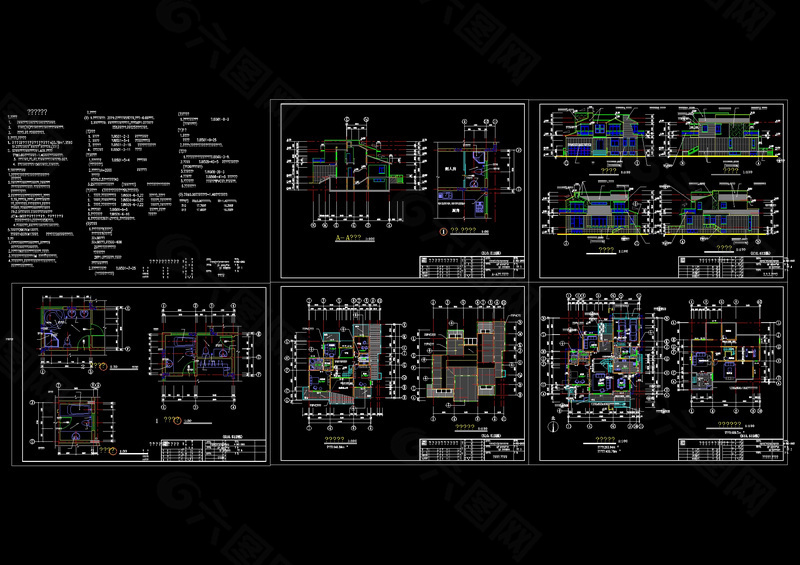 全套别墅施工图