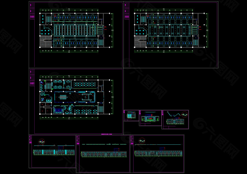 办公室全套装修cad图纸