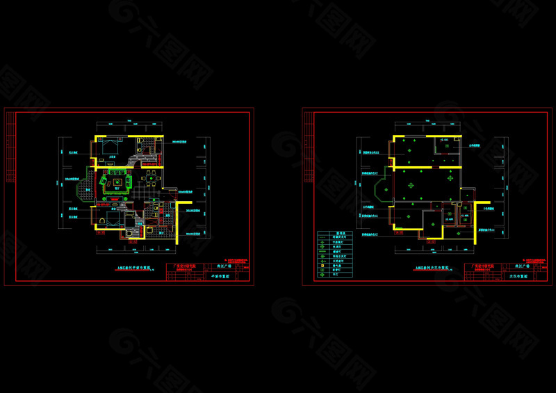 平面天花cad图纸