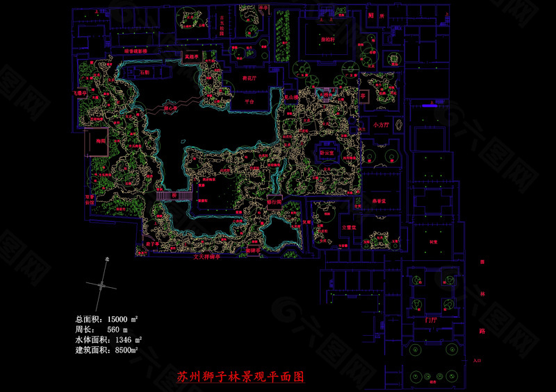 狮子林cad图纸