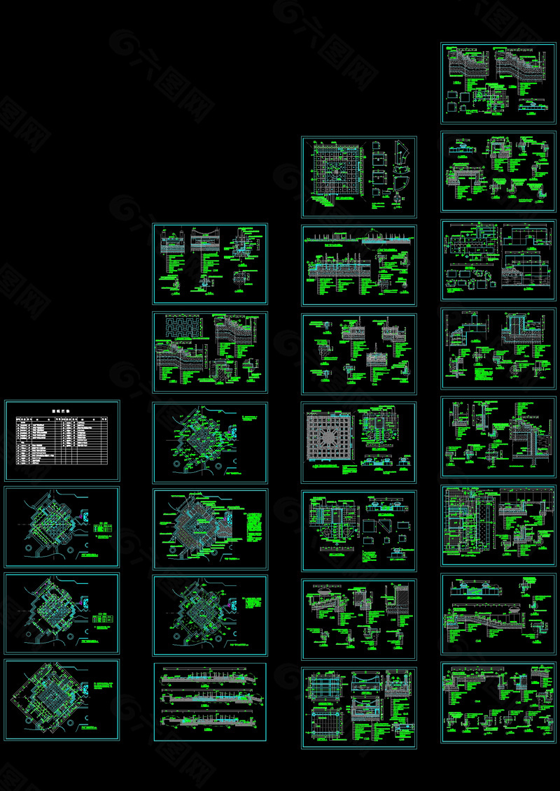 一套旱喷广场的施工图