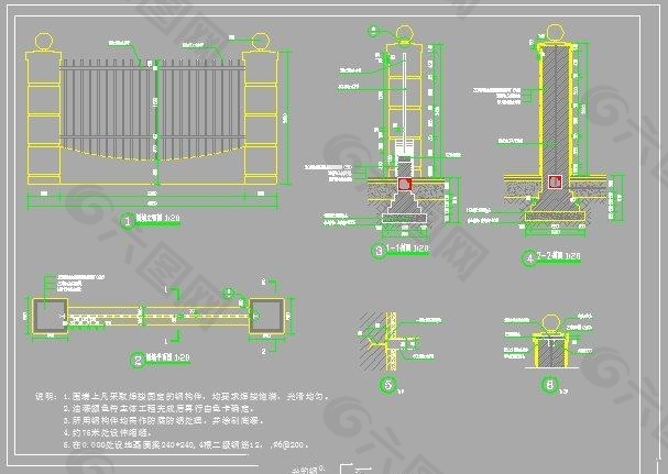 小区围墙景观设计施工图